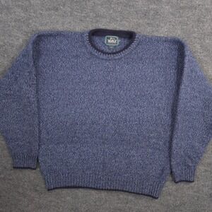 Vintage Woolrich Sweater Mens XL Blue Heather Wool Blend Crewneck Pullover 90s